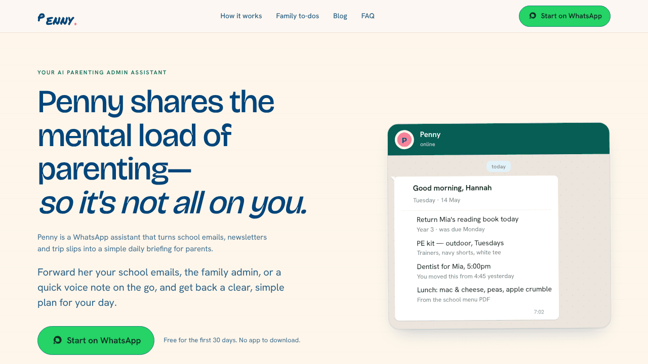 Penny by School Daze website screenshot