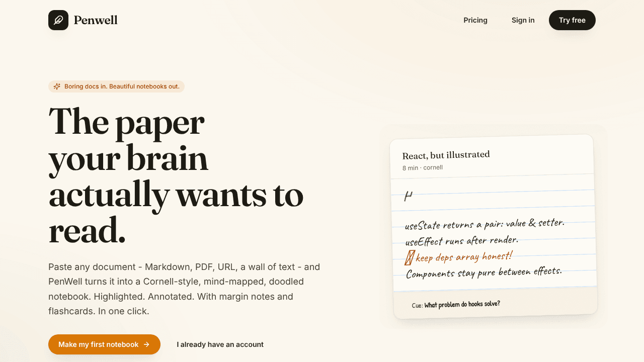 Penwell website screenshot