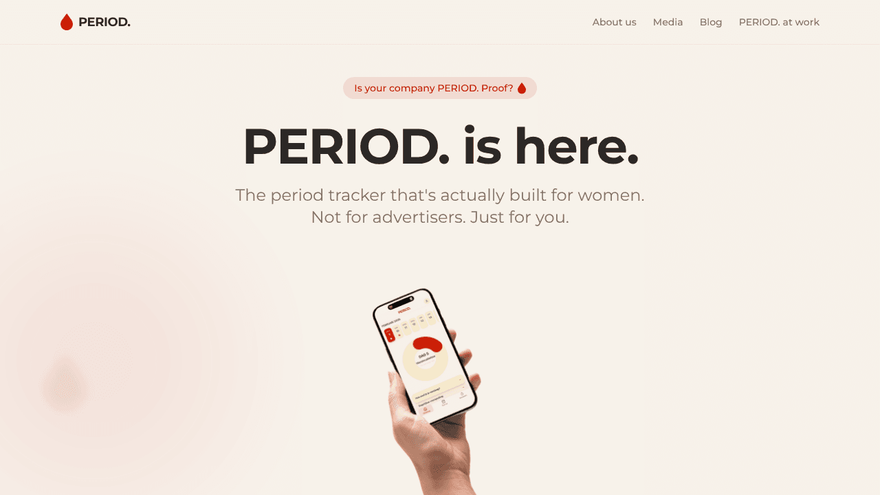 PERIOD. website screenshot
