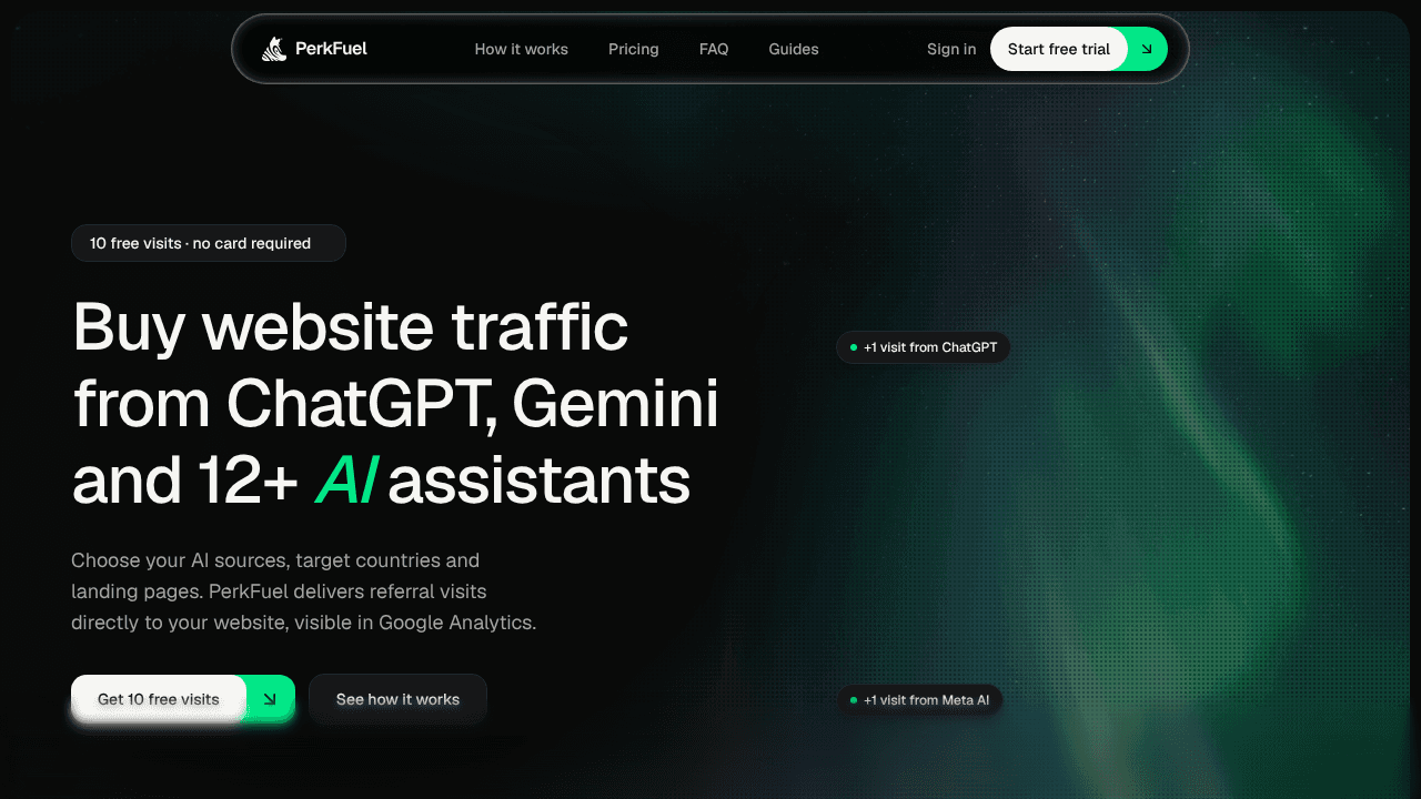 PerkFuel website screenshot
