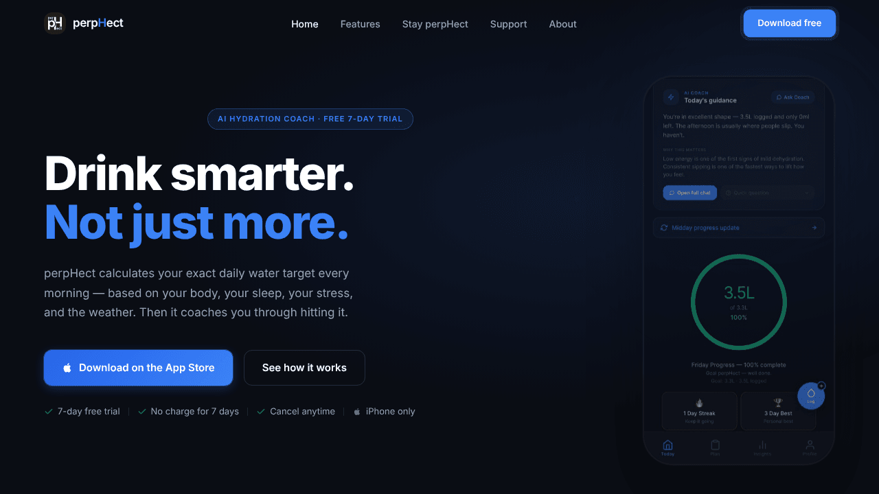 perpHect website screenshot