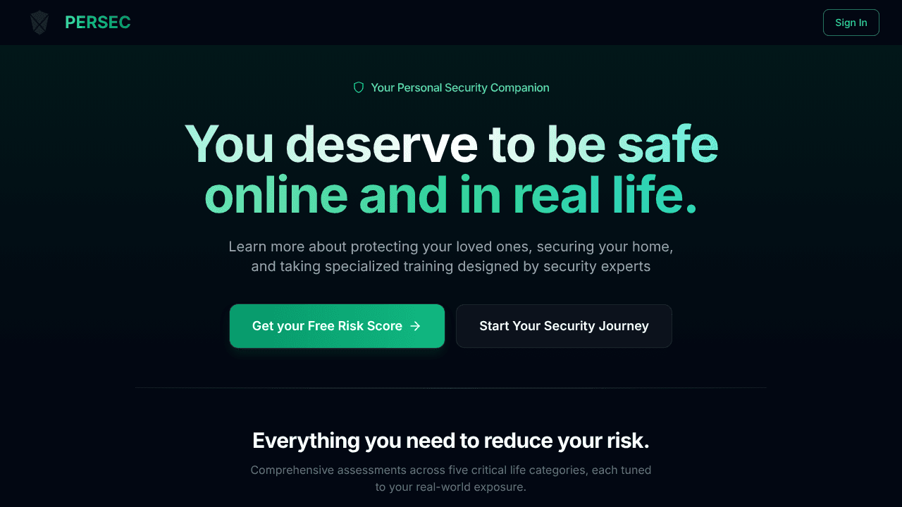 PERSEC website screenshot