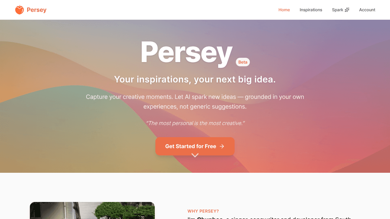 Persey website screenshot
