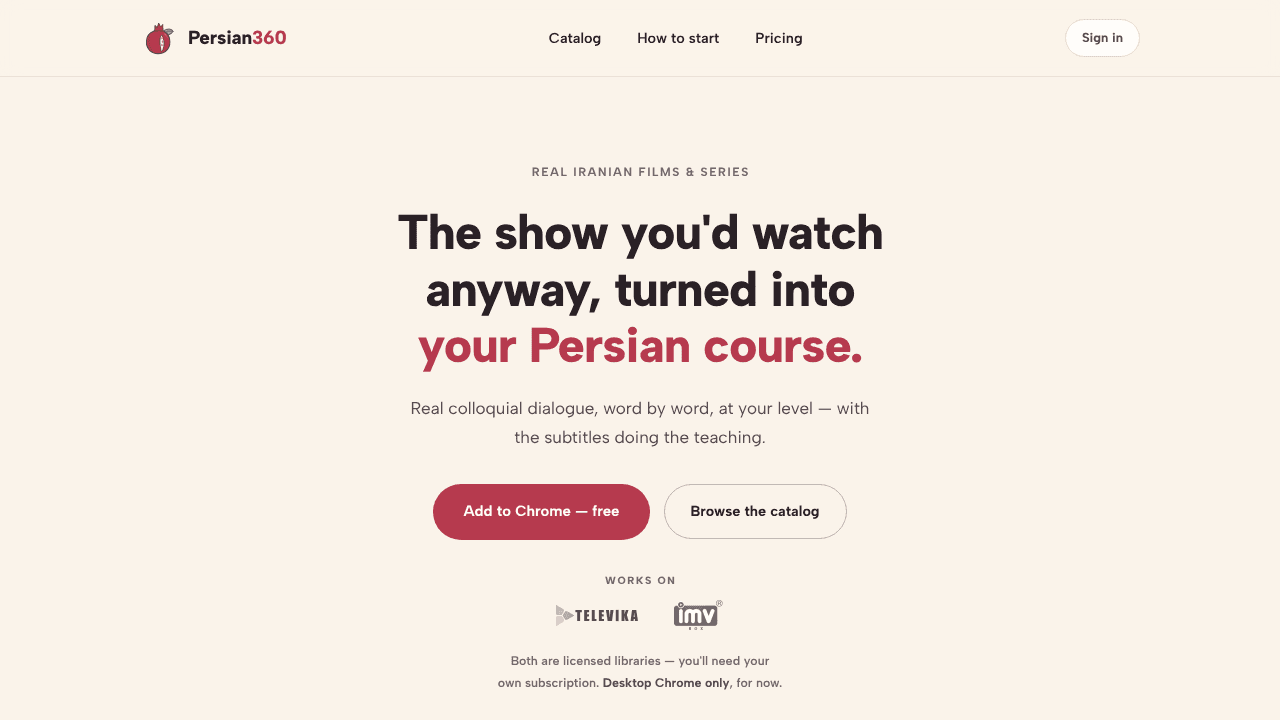 Persian360 website screenshot