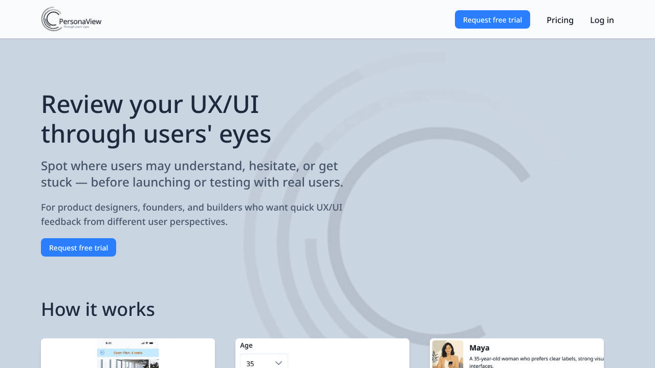 PersonaView website screenshot
