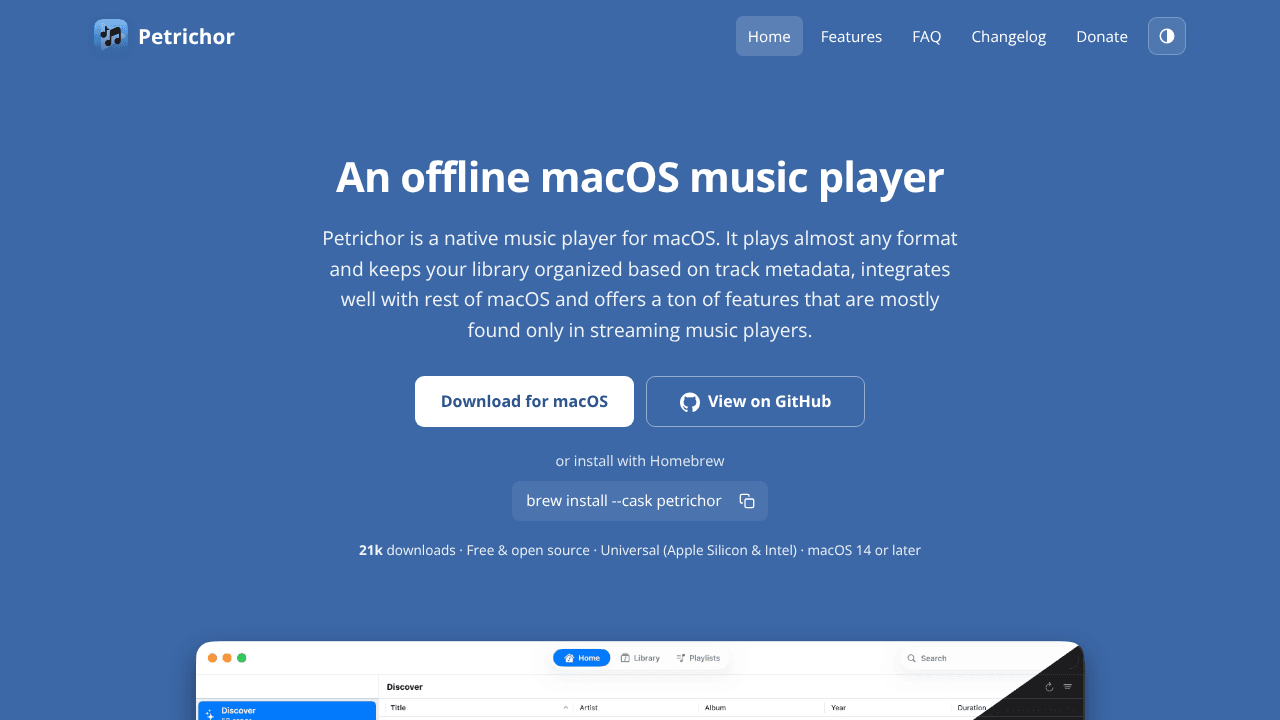 Petrichor website screenshot