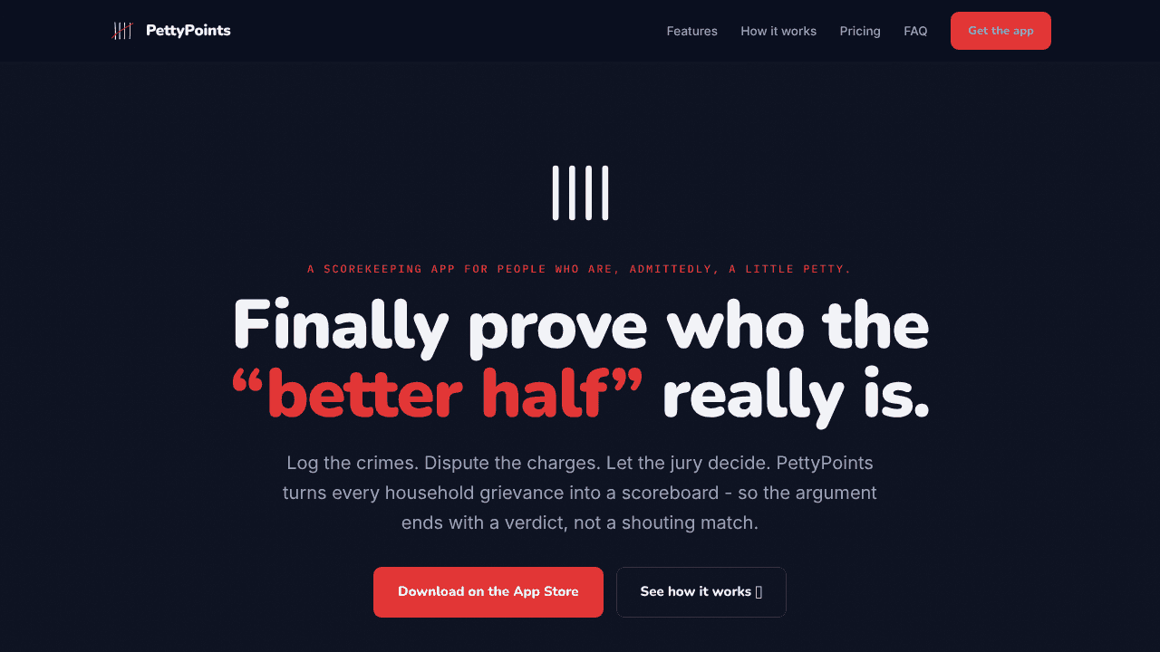 PettyPoints website screenshot