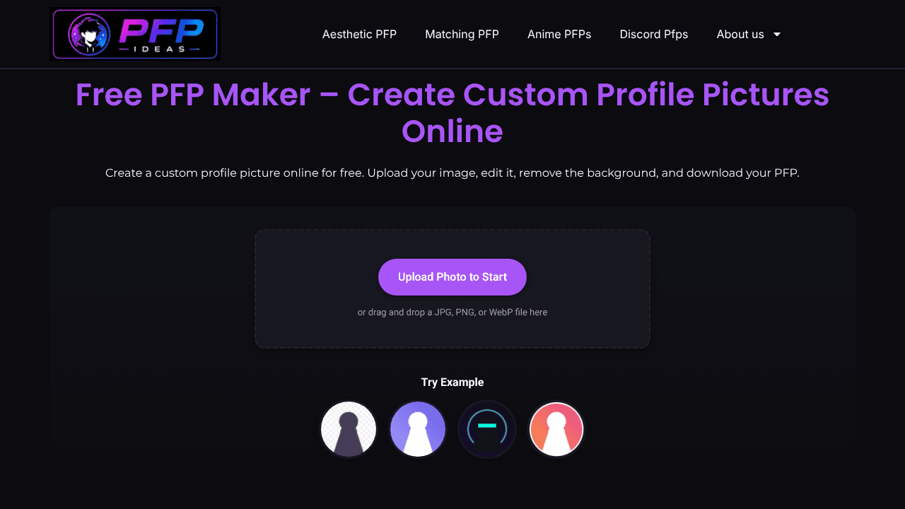 PFP Maker website screenshot