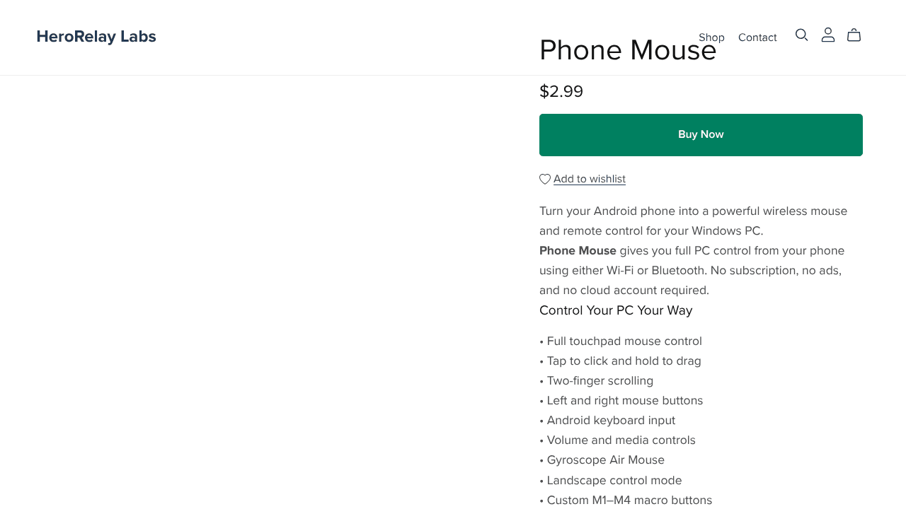 phone mouse website screenshot