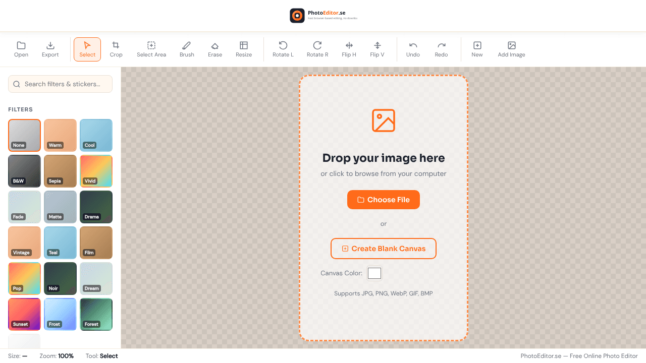 PhotoEditor.se website screenshot