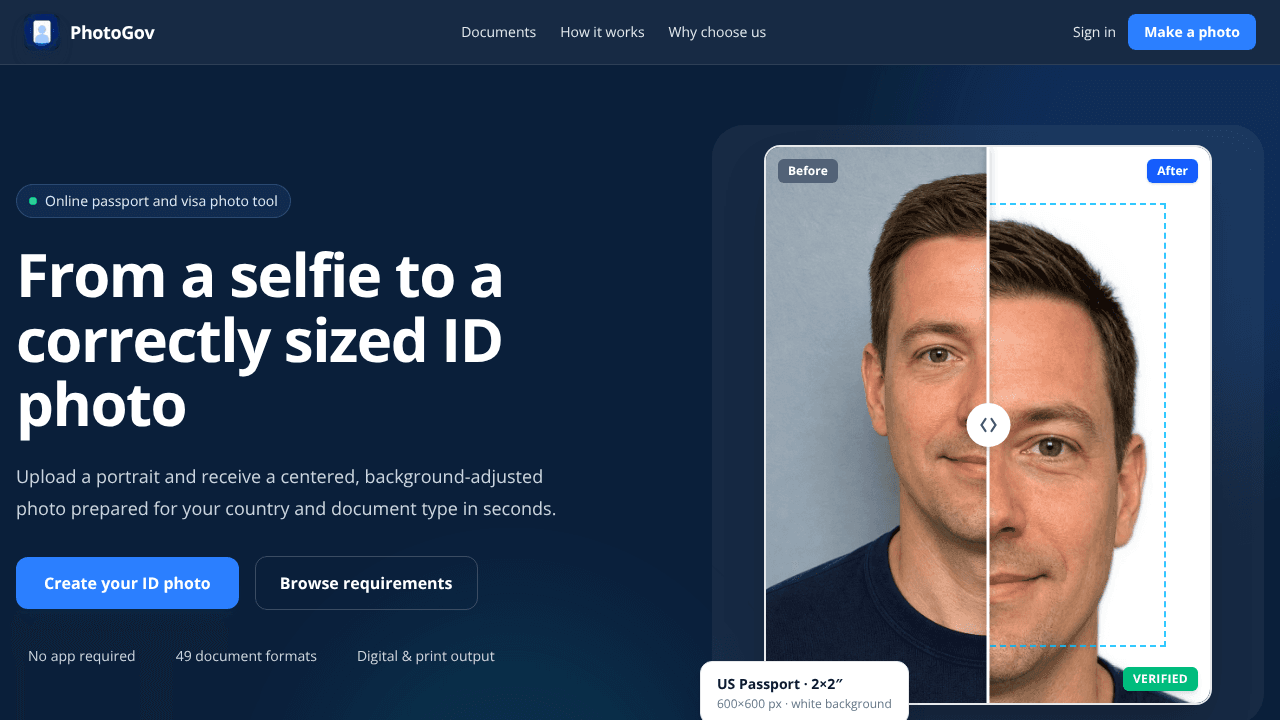 PhotoGov website screenshot