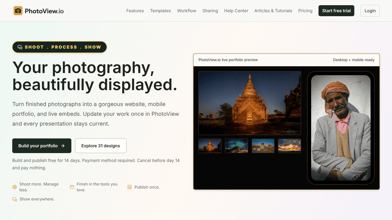 PhotoView.io website screenshot