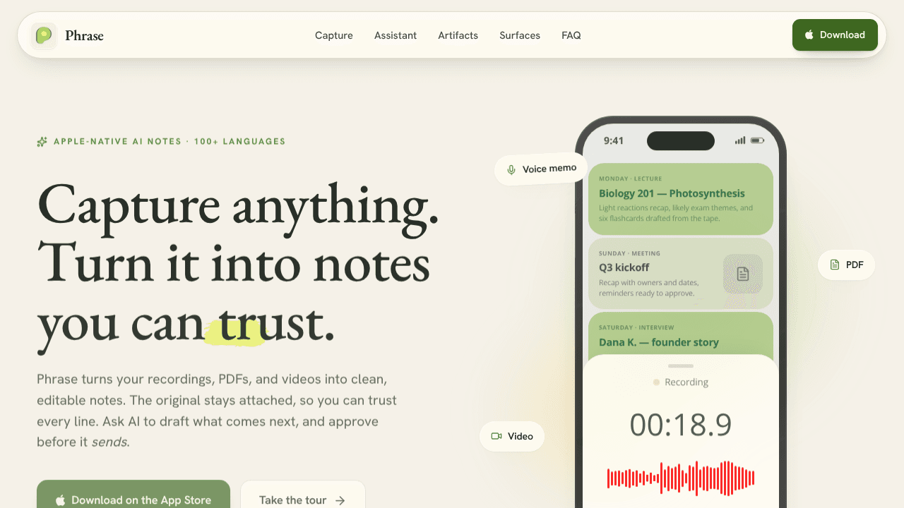 Phrase website screenshot