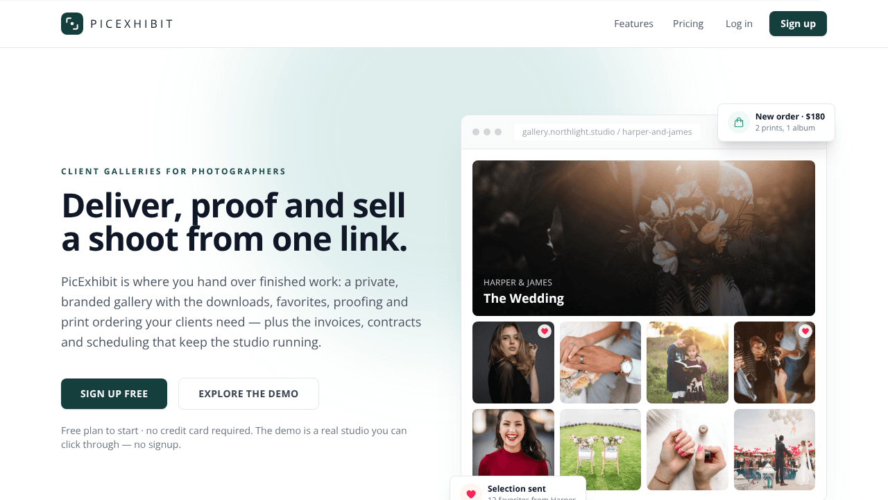 PicExhibit website screenshot