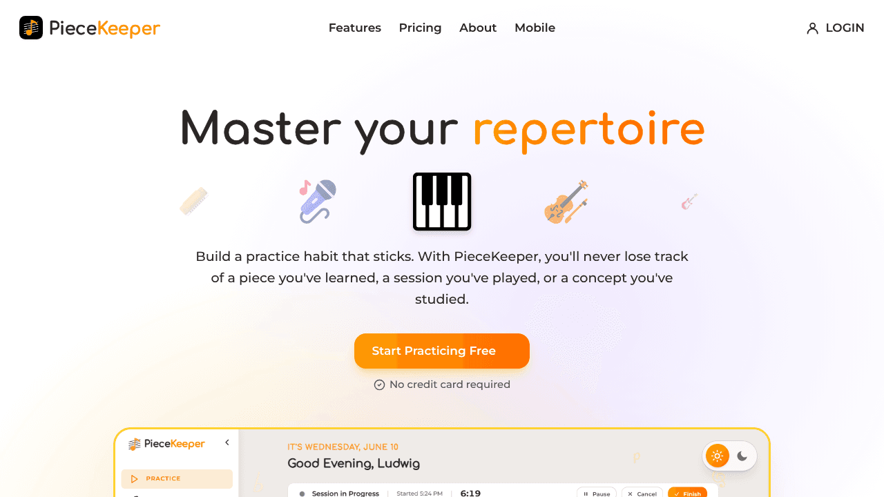 PieceKeeper website screenshot