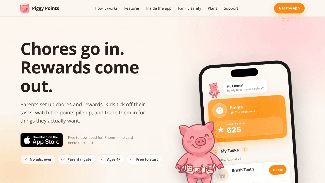 Piggy Points website screenshot