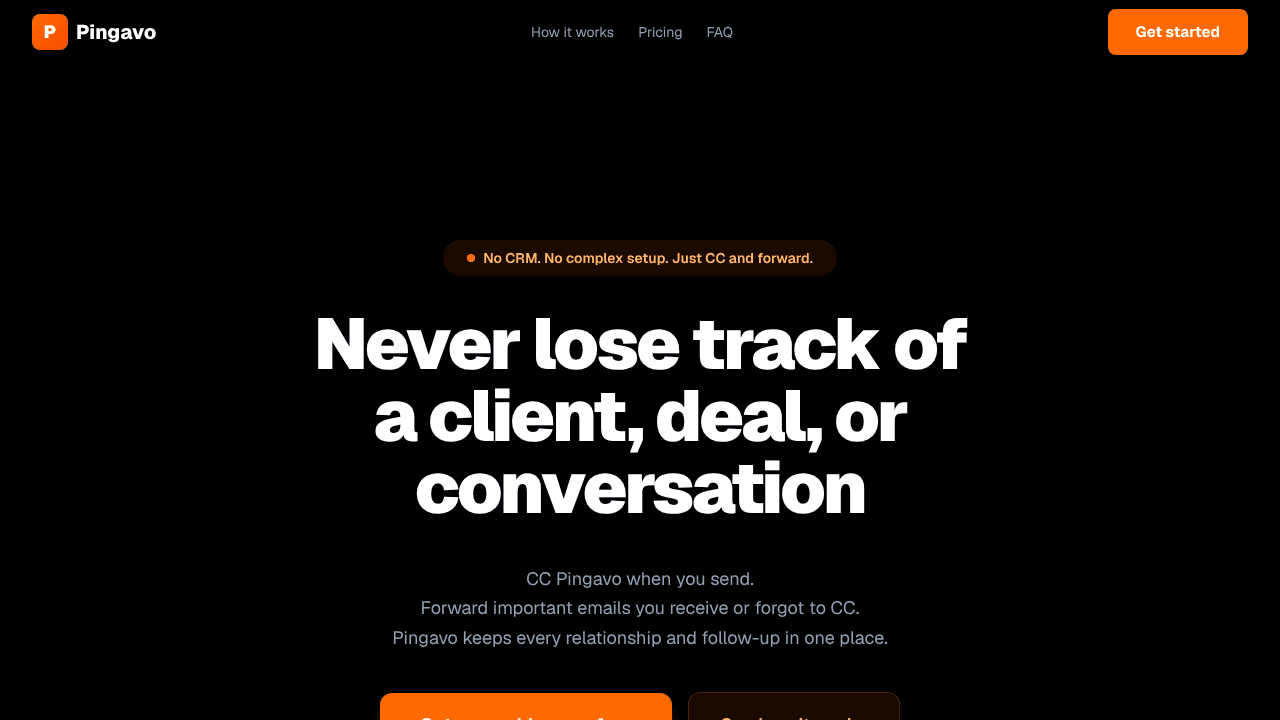 Pingavo website screenshot