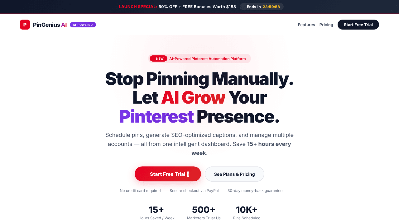 Pingenius AI website screenshot