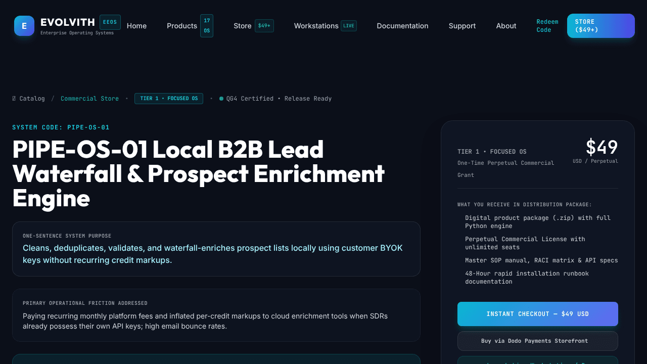 PIPE-OS-01 website screenshot