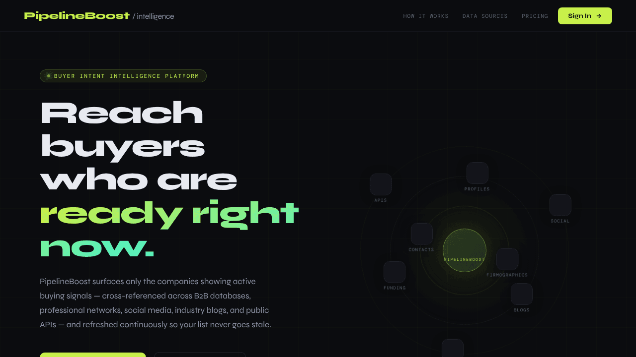 Pipeline Boost website screenshot