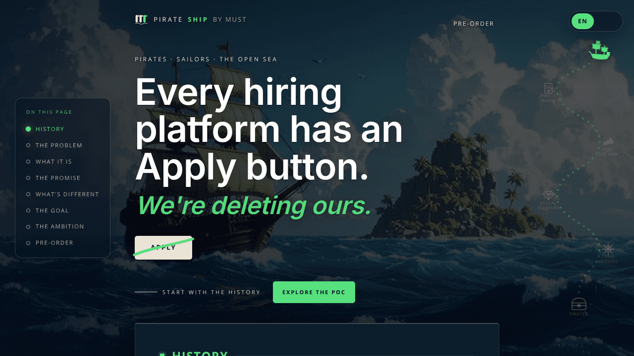 Pirate Ship by MUST website screenshot