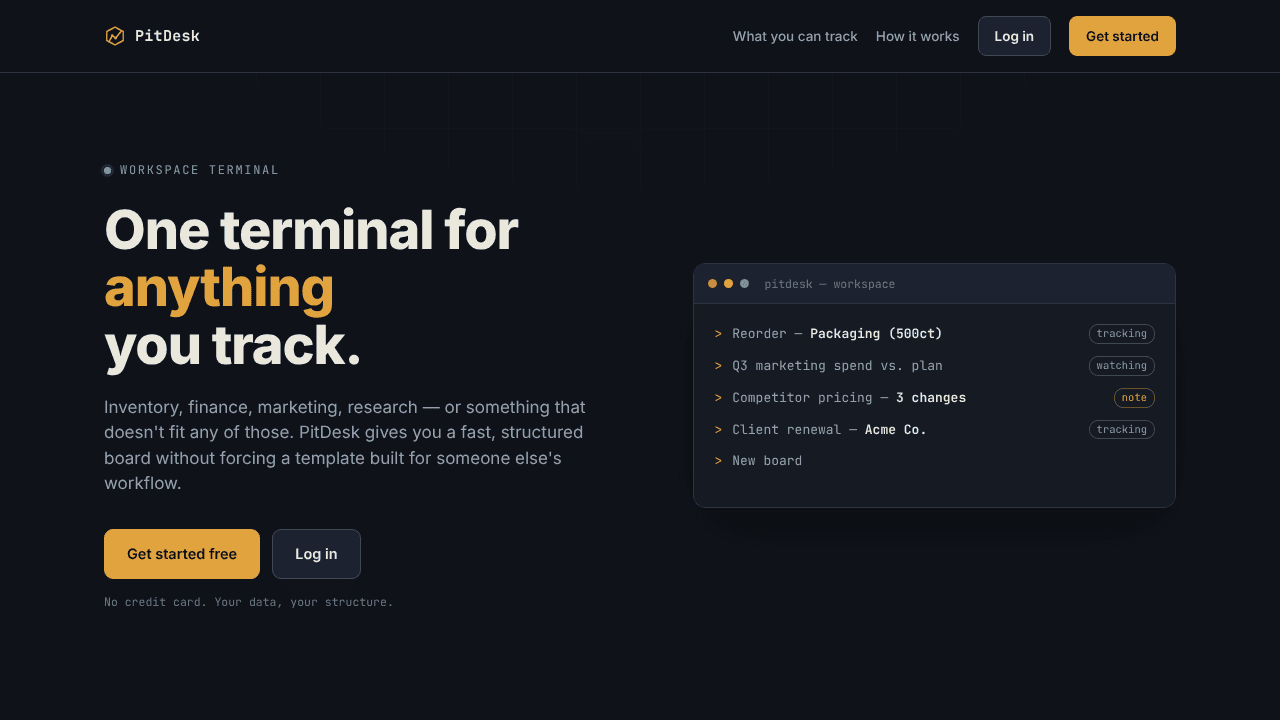 PitDesk website screenshot