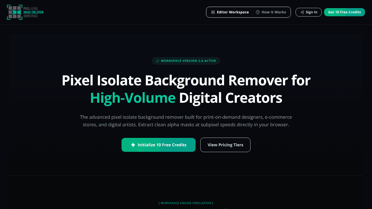 Pixel Isolate website screenshot