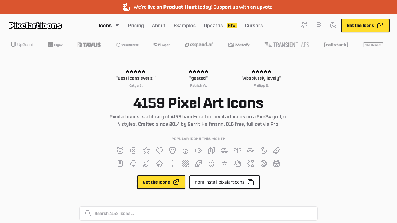 Pixelarticons website screenshot