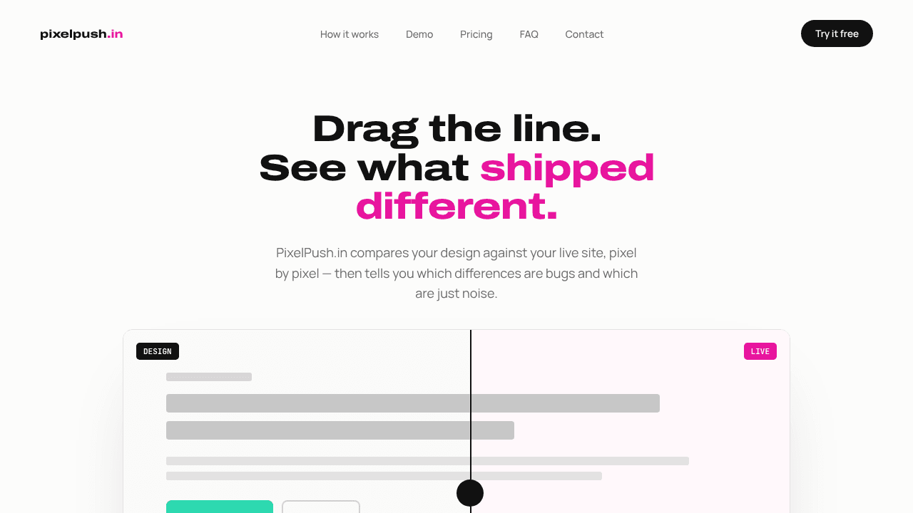 PixelPush.in website screenshot