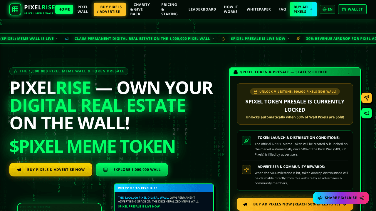 PixelRise website screenshot