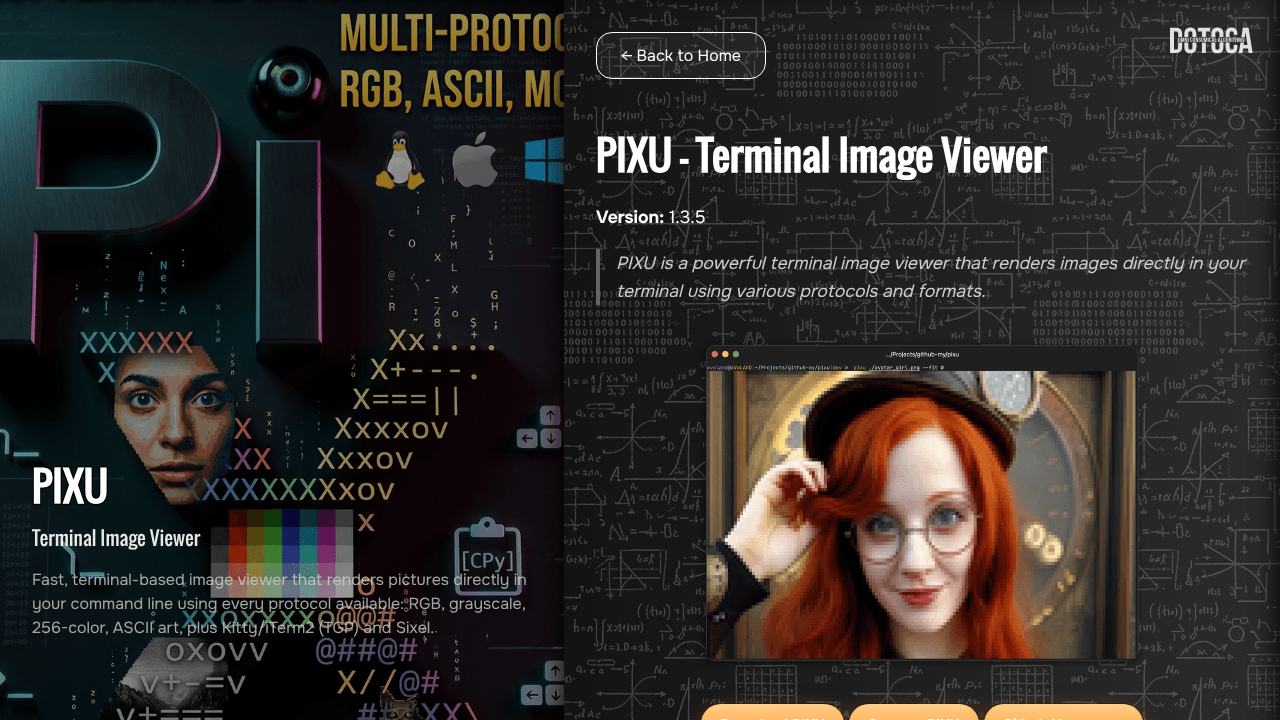 PIXU website screenshot
