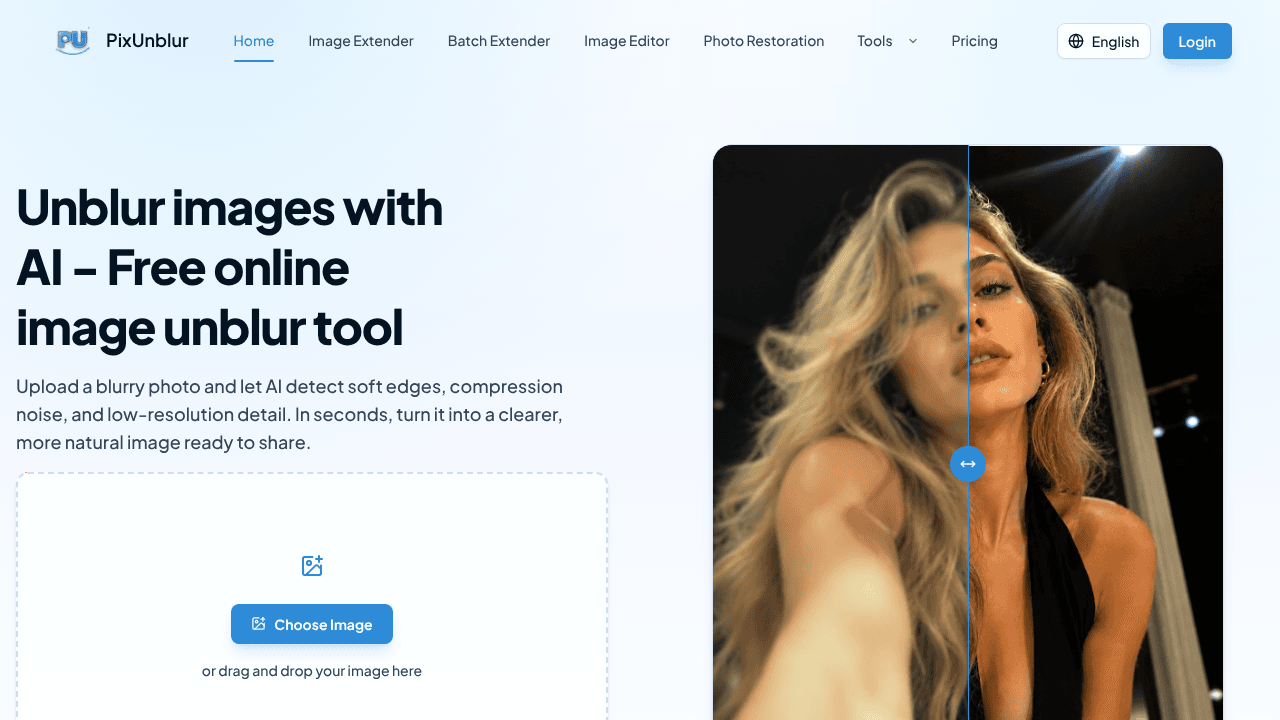 PixUnblur website screenshot