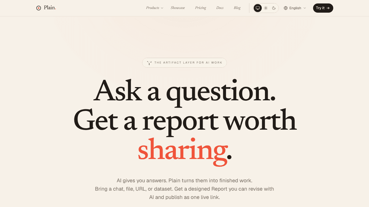 Plain AI Office website screenshot