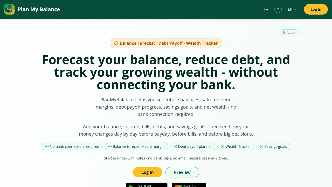 PlanMyBalance website screenshot