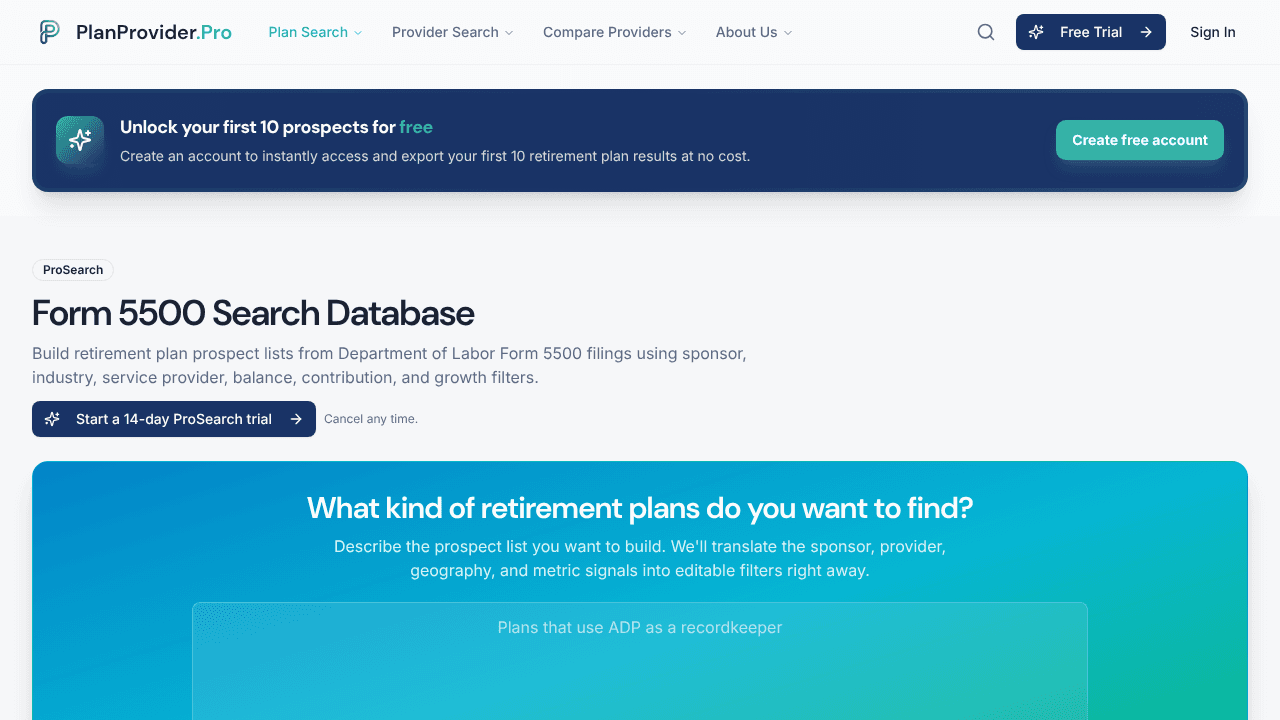 PlanProvider.Pro website screenshot