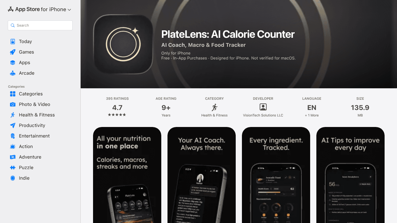 PlateLens website screenshot