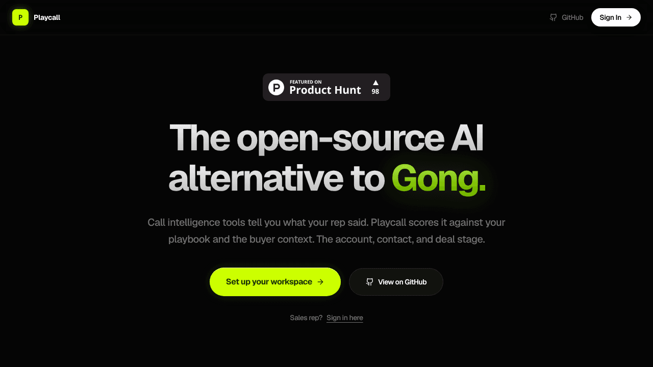 Playcall website screenshot