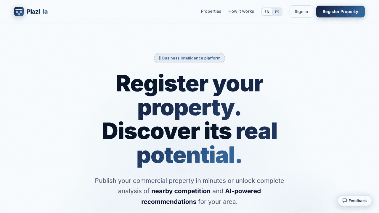 Plaziia  website screenshot