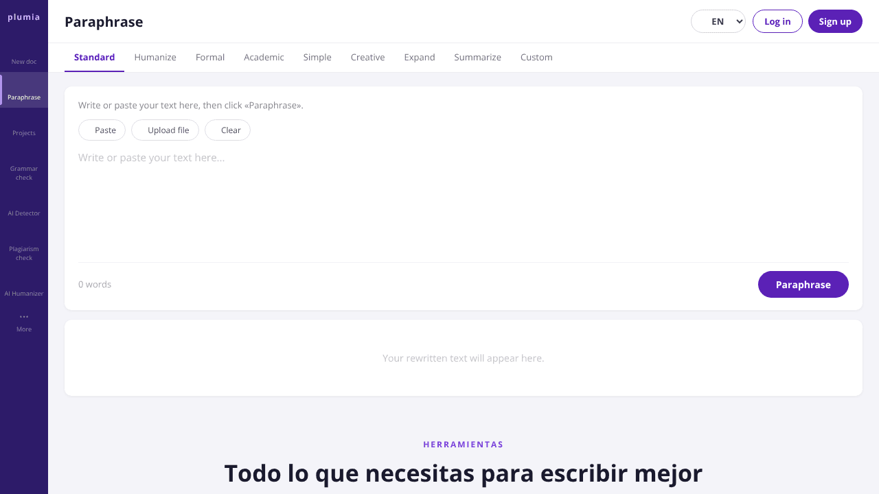 Plumia website screenshot