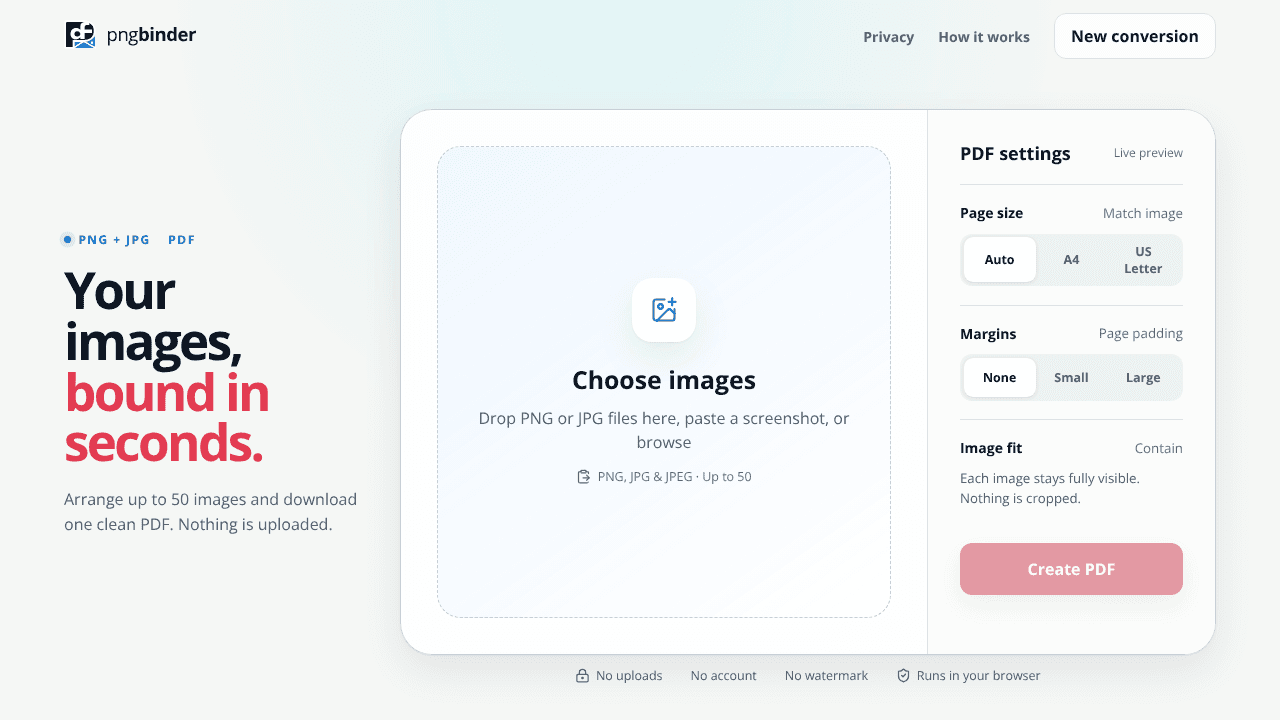 PNG Binder website screenshot
