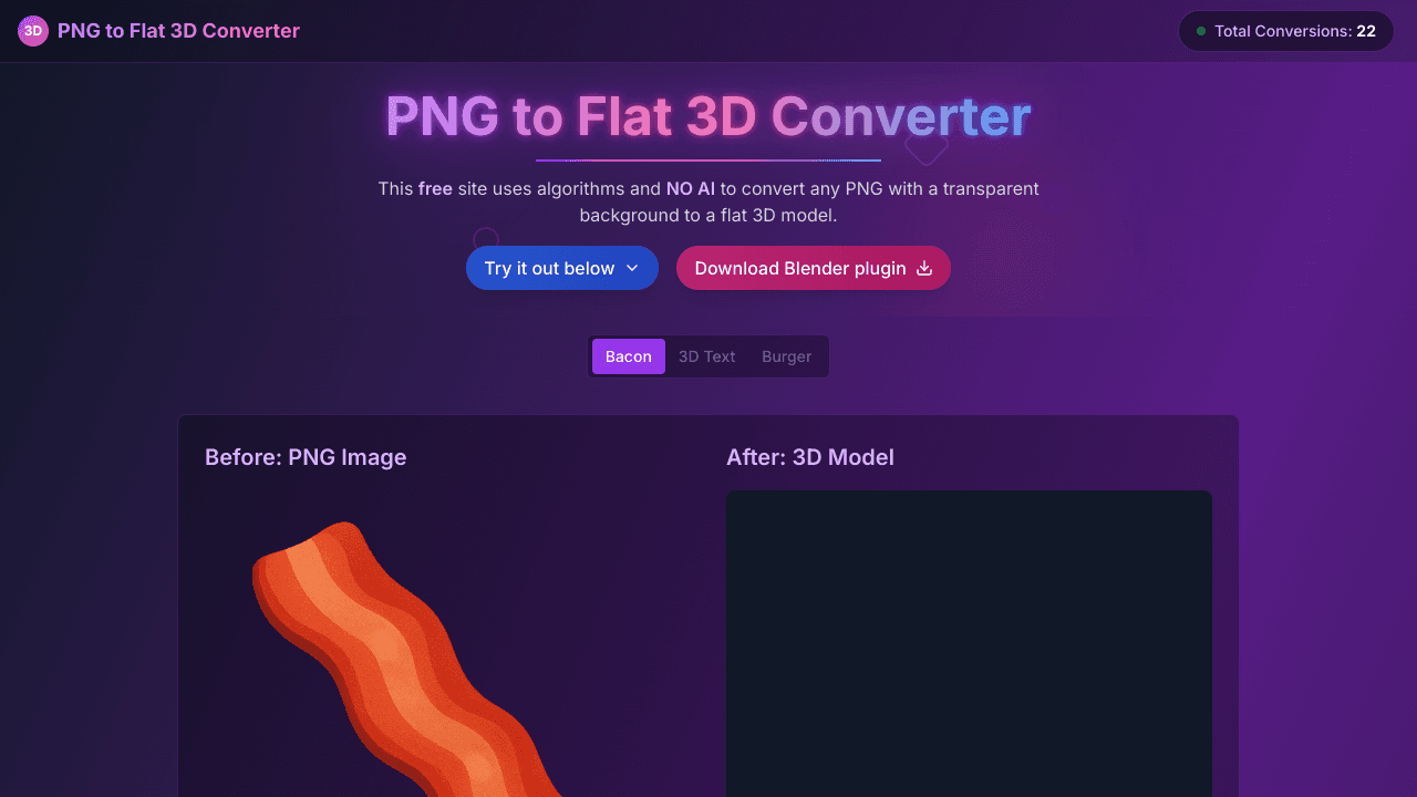 PNG to Flat 3D Converter