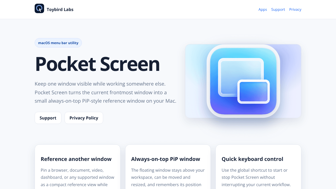 Pocket Screen website screenshot