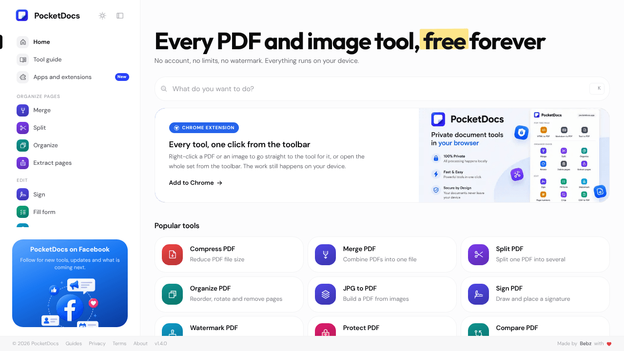 PocketDocs website screenshot