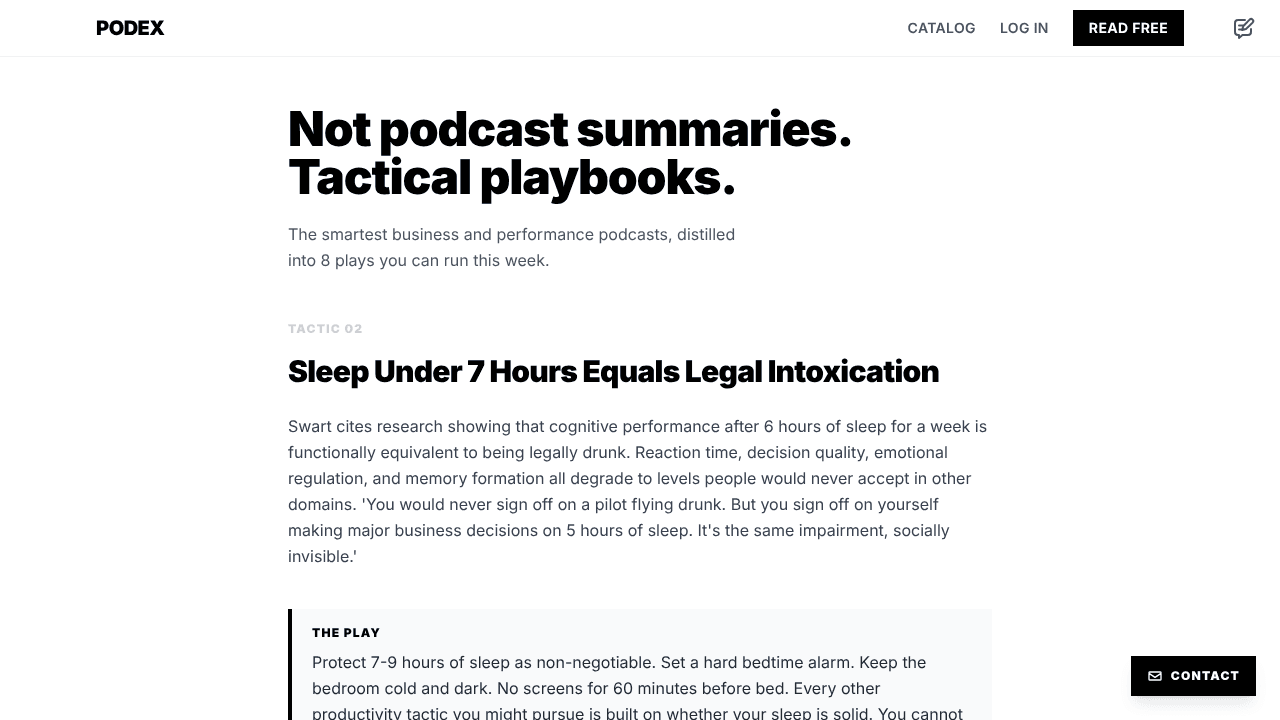 Podex website screenshot