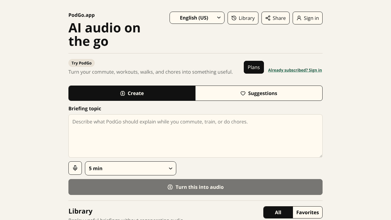 PodGo.app website screenshot