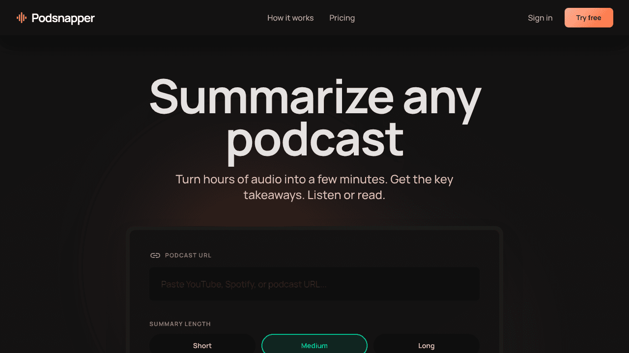 Podsnapper website screenshot