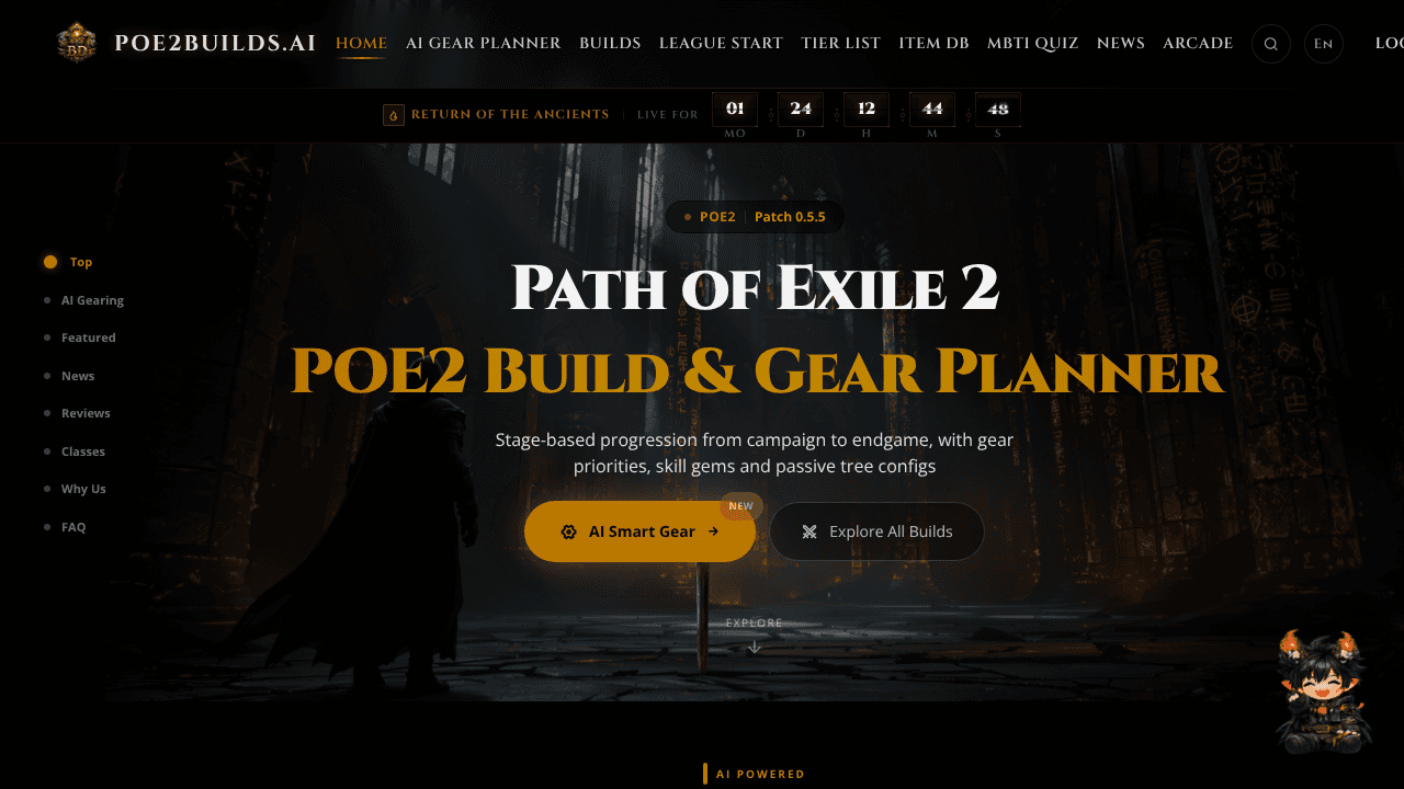 POE2Builds website screenshot
