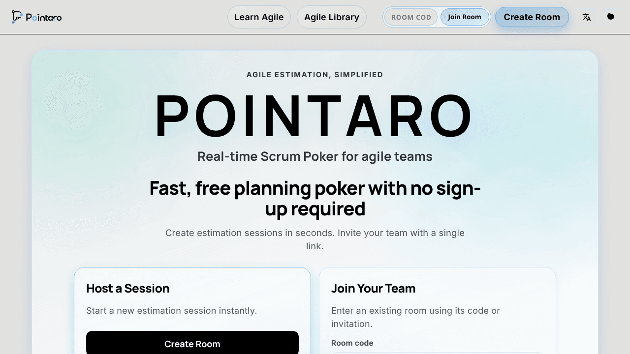 Pointaro website screenshot