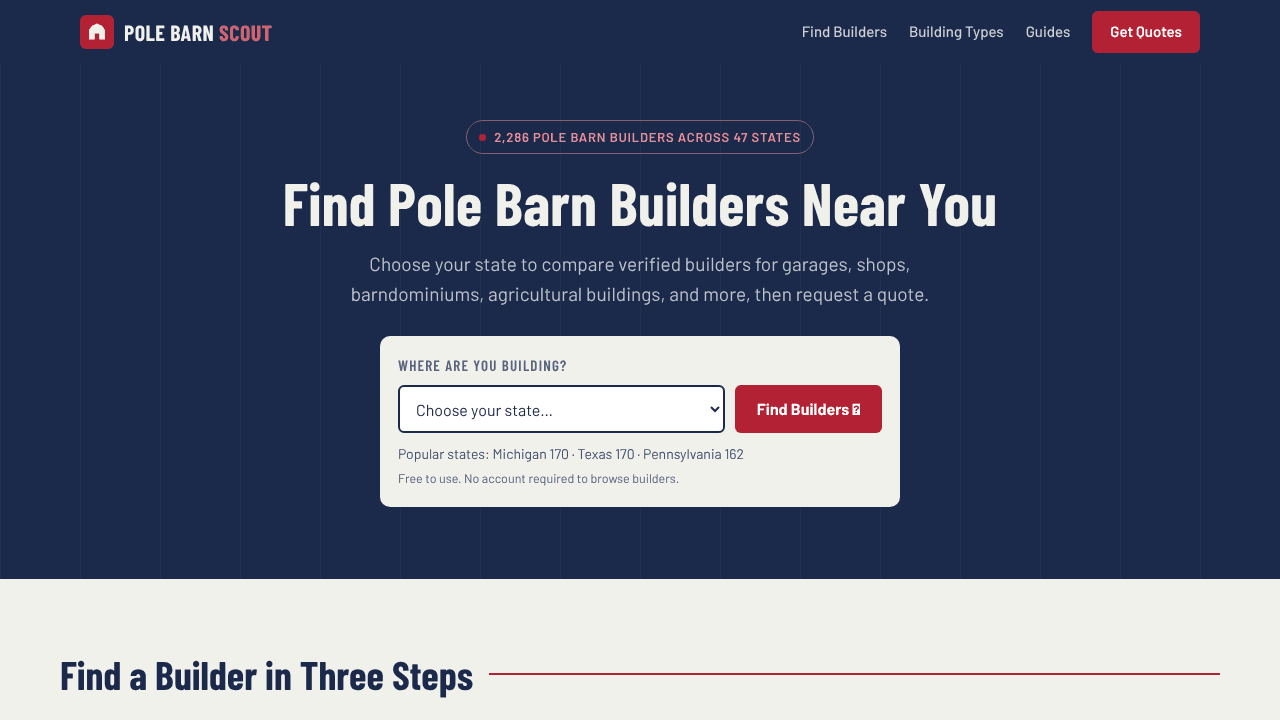 Pole Barn Scout website screenshot