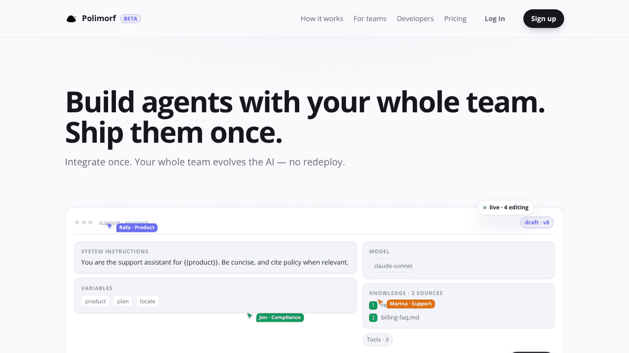 Polimorf website screenshot